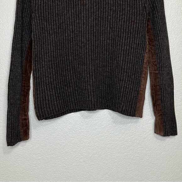 Zara Men’s Wool Blend Knitted Velvet Trim Henley Sweater - Picture 8 of 10